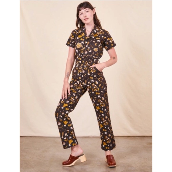 Rare Big Bud Press Short Sleeve Jumpsuit in Cookbook Print Brown Medium - Picture 16 of 16